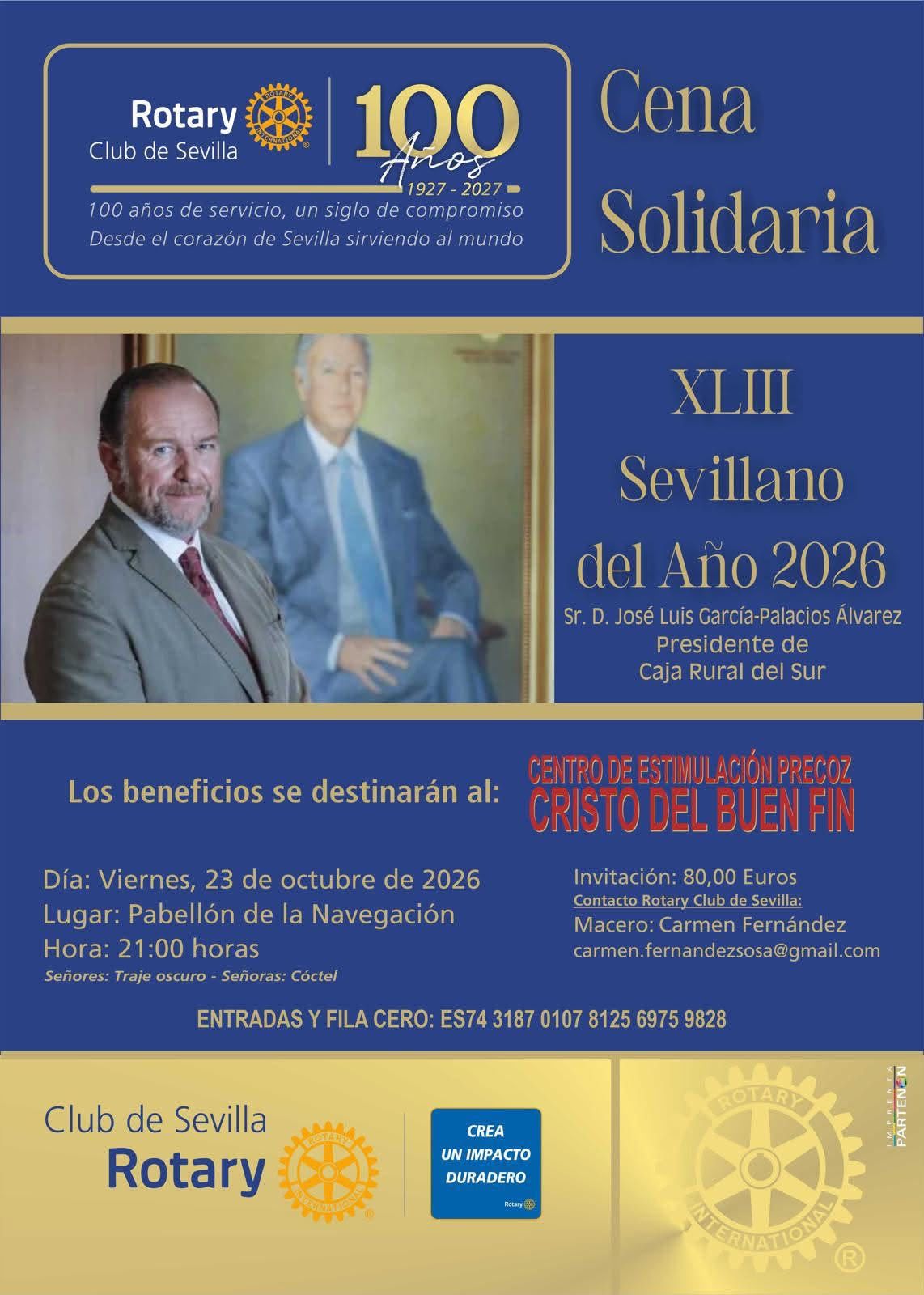 Cartel Cena Solidaria XLIII Sevillano del Año
